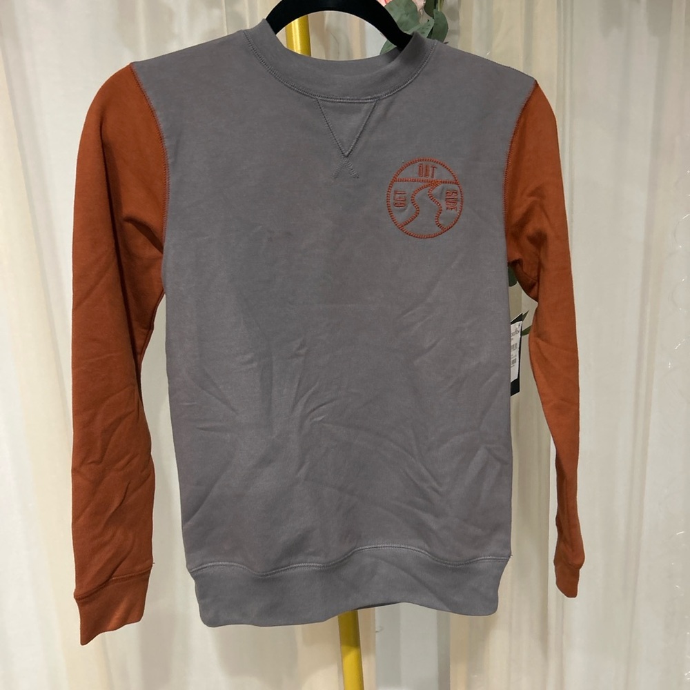 Nordstrom Kids Colorblock Sweatshirt Grey & Rust | NWT | Size M 8/10